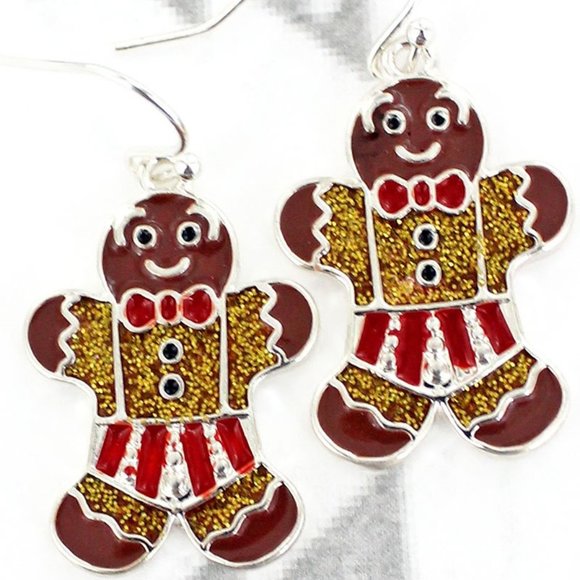 One Blessed Nana Jewelry - NWT *BOUTIQUE*  CHRISTMAS GINGERBREAD MAN EARRINGS